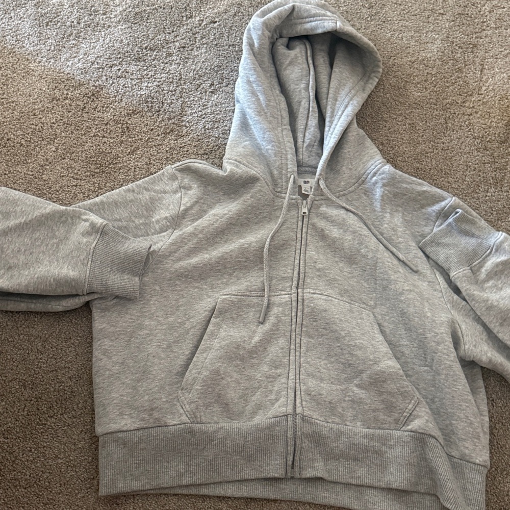BP Light Gray Cropped Hoodie